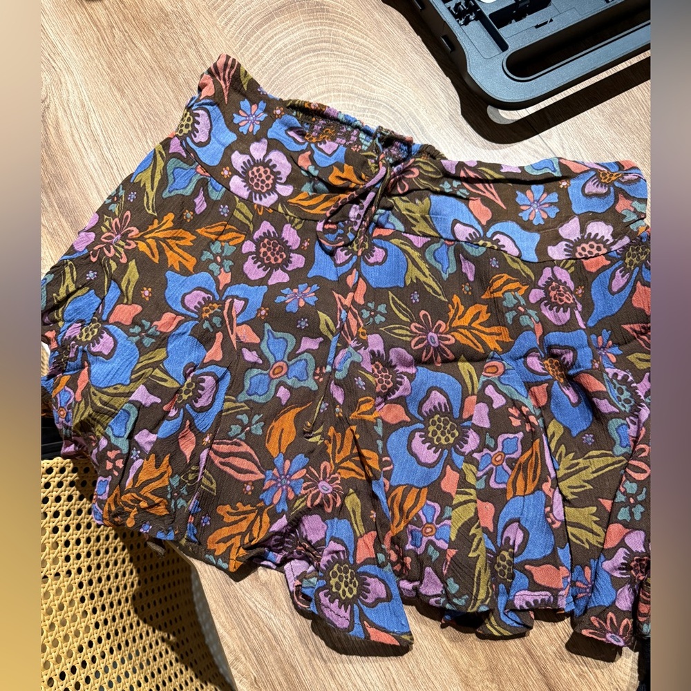 Free people Brown Floral Patterned shorts